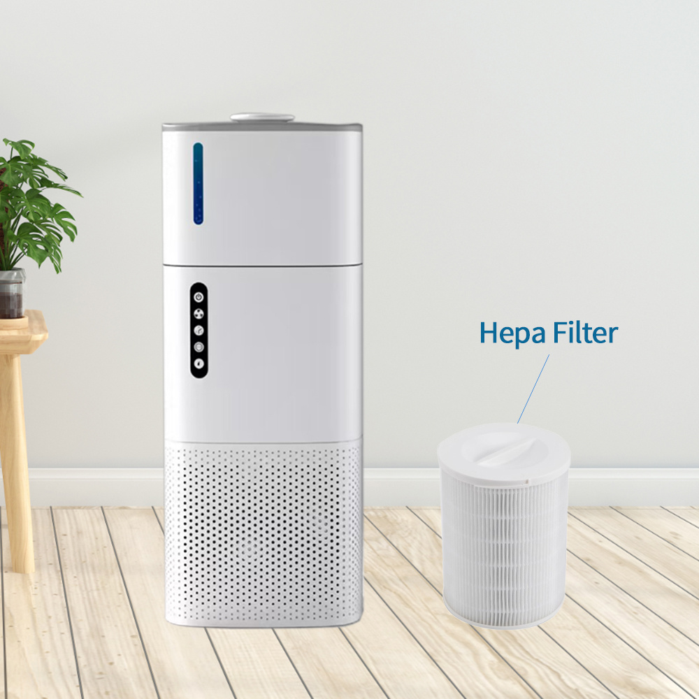 
                2023 New UVC H12 HEPA Filter Air Purifier with Humidifier for Home
            