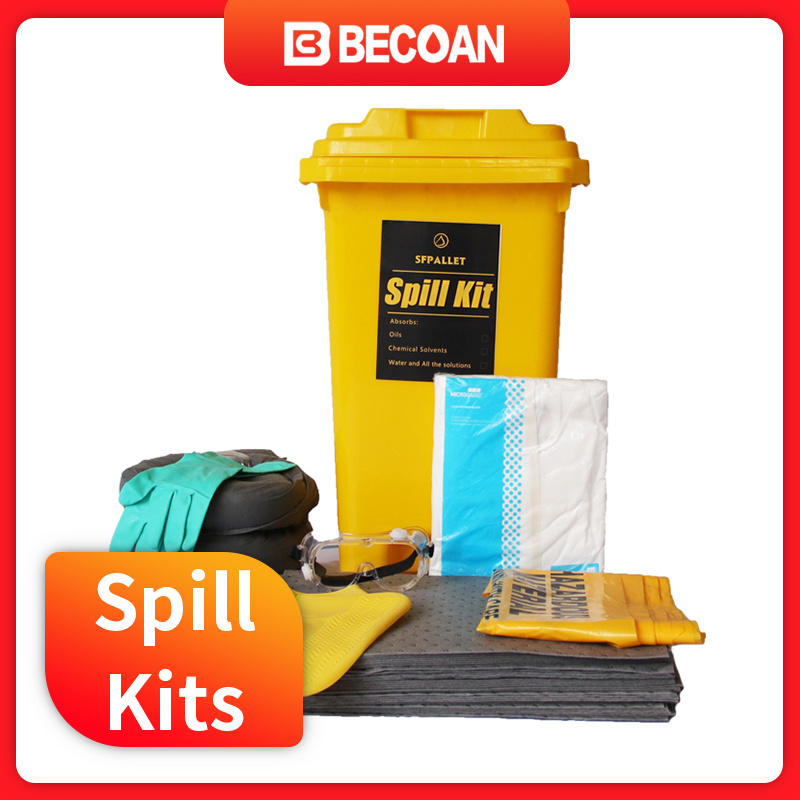 
                80L Oil Chemical Spill Control Grey Color Universal Sorbent Spill Kits
            