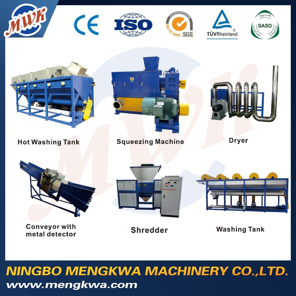 
                300-1000kg Per Hour PE PP Film Washing Cleaning Recycling Machine
            